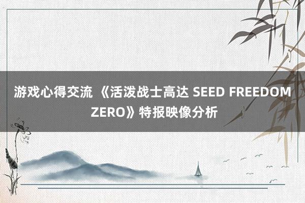 游戏心得交流 《活泼战士高达 SEED FREEDOM ZERO》特报映像分析