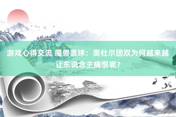 游戏心得交流 魔兽寰球：奥杜尔团双为何越来越让东说念主痛恨呢？