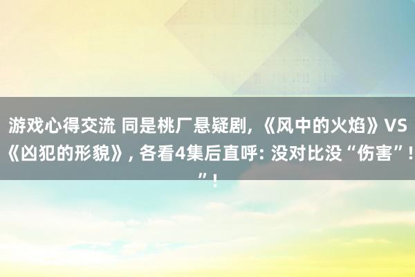 游戏心得交流 同是桃厂悬疑剧, 《风中的火焰》VS《凶犯的形貌》, 各看4集后直呼: 没对比没“伤害”!